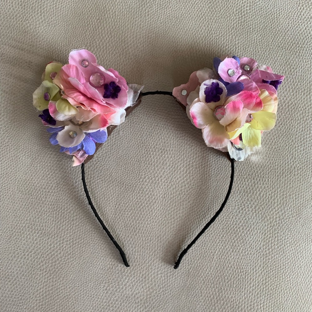 Custom Handmade Rhinestone Cat Ears